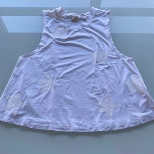 Spiritual gangster white super star ⭐️ print crop tank